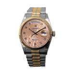 Rolex Day-Date 36mm Yellow, Rose and White Gold TRIDOR Champagne Jubilee Diamond Dial Fluted Bezel 18039-Da Vinci Fine Jewelry
