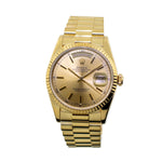 Rolex Day-Date 36mm Yellow Gold Champagne Index Dial & Fluted Bezel 18238-Da Vinci Fine Jewelry