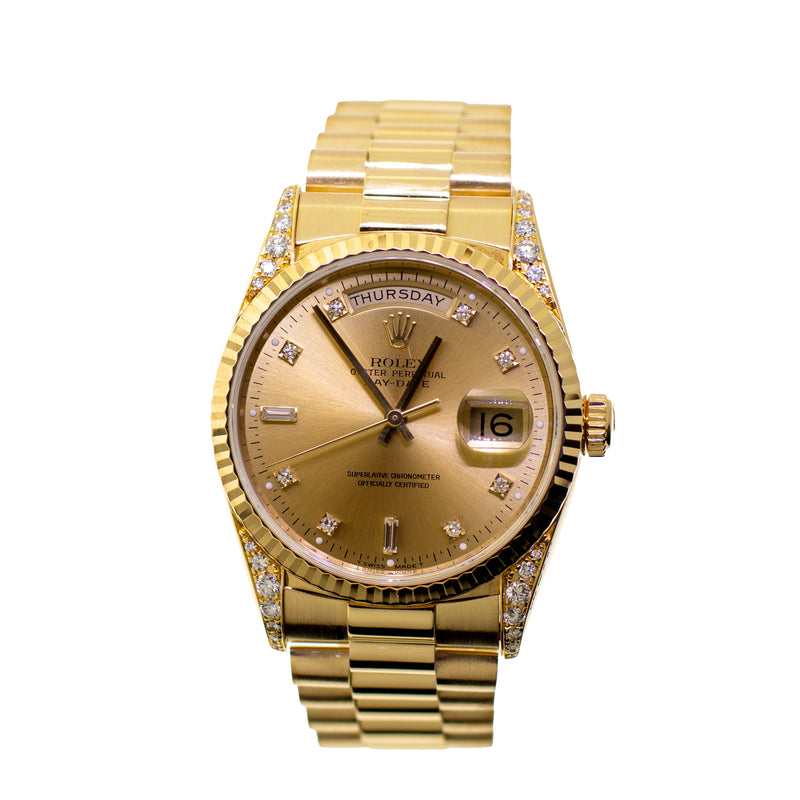 BRIESTA Champagne Diamond シャンパンダイアモンド Rolex Day-Date 36mm Yellow Gold Champagne Diamond Dial & Fluted