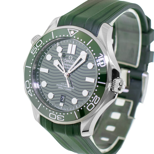 Omega Seamaster 300m Stainless Steel Green Index Dial 210.32.42.20.01.001-Da Vinci Fine Jewelry