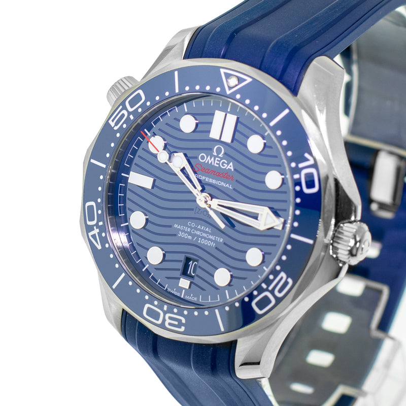 Omega Seamaster 300m Stainless Steel Blue Index Dial 210.32.42.20.03.001-Da Vinci Fine Jewelry