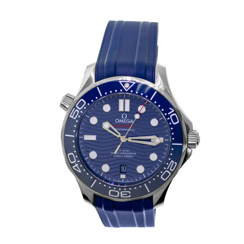 Omega Seamaster 300m Stainless Steel Blue Index Dial 210.32.42.20.03.001-Da Vinci Fine Jewelry