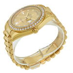 Rolex Day-Date 41mm Yellow Gold Factory Champagne Diamond Dial & Diamond Bezel 218348-Da Vinci Fine Jewelry