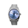 Rolex Day-Date 40mm Platinum Ice Blue Index Dial & Fluted Bezel 228236-Da Vinci Fine Jewelry
