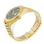 Rolex Day-Date 40mm Yellow Gold Green Ombre Roman Dial & Fluted Bezel 228238-Da Vinci Fine Jewelry