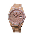 Rolex Day-Date 40mm Everose Gold Diamond Dial Diamond Bezel 228345RBR-Da Vinci Fine Jewelry