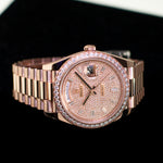 Rolex Day-Date 40mm Everose Gold Diamond Dial Diamond Bezel 228345RBR-Da Vinci Fine Jewelry