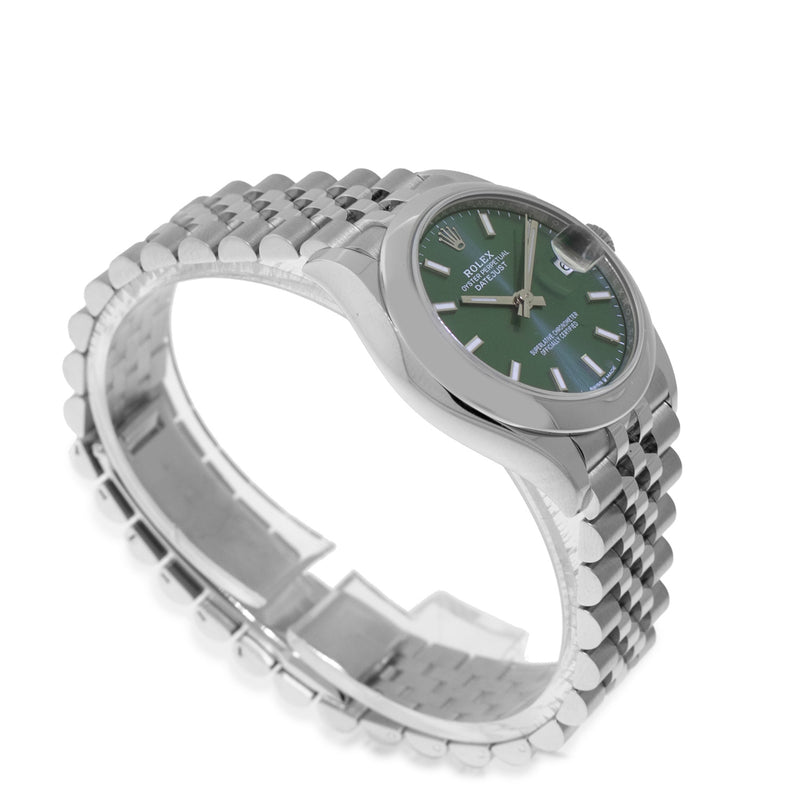 Rolex Datejust 31mm Stainless Steel Mint Green Index Dial & Smooth Bezel 278240-Da Vinci Fine Jewelry