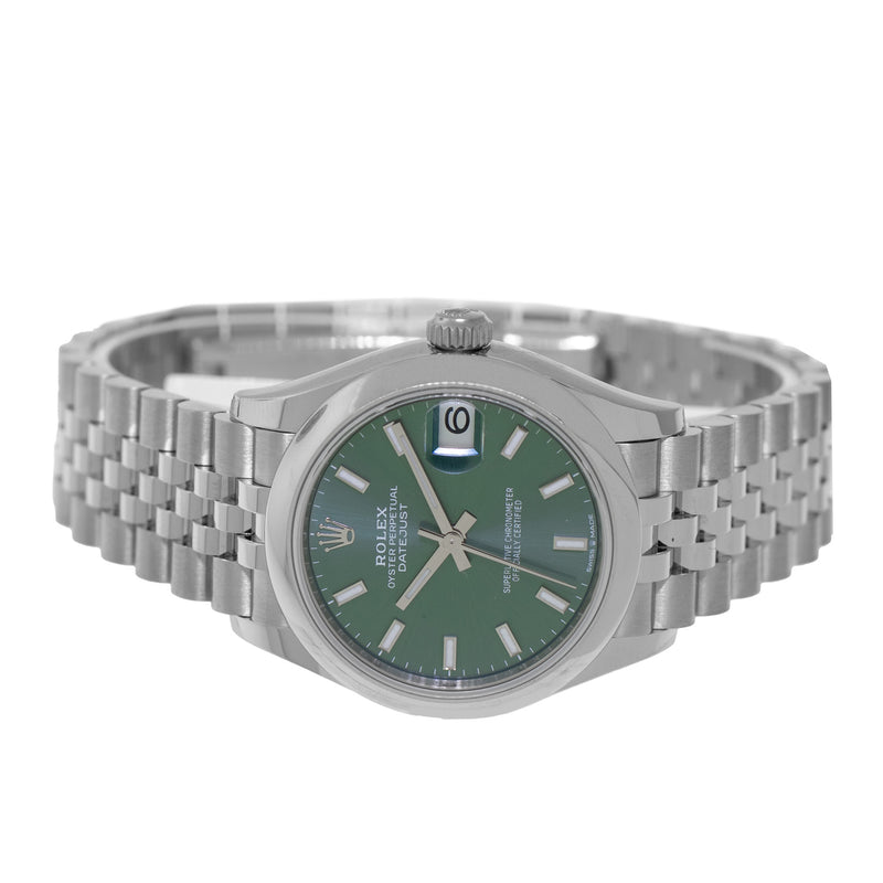 Rolex Datejust 31mm Stainless Steel Mint Green Index Dial & Smooth Bezel 278240-Da Vinci Fine Jewelry