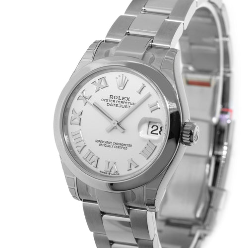 Rolex Datejust 31mm Stainless Steel White Roman Dial & Smooth Bezel 278240-Da Vinci Fine Jewelry