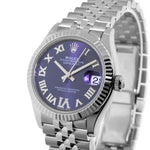 Rolex Datejust 31mm White Gold and Steel Purple Roman Diamond Dial Fluted Bezel 278274-Da Vinci Fine Jewelry