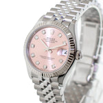 Rolex Datejust 31mm White Gold and Stainless Steel Pink Diamond Dial Fluted Bezel 278274-Da Vinci Fine Jewelry