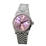 Rolex Datejust 31mm White Gold and Stainless Steel Pink Diamond Dial Fluted Bezel 278274-Da Vinci Fine Jewelry