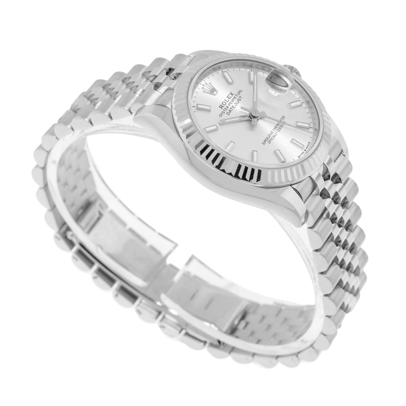 Rolex Datejust 31mm White Gold and Stainless Steel Silver Index Dial Fluted Bezel 278274-Da Vinci Fine Jewelry