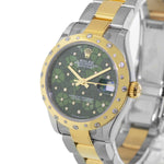 Rolex Datejust 31mm Yellow Gold Steel Green Floral Motif Diamond Dial & Diamond Bezel 278343-Da Vinci Fine Jewelry