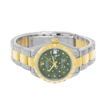 Rolex Datejust 31mm Yellow Gold Steel Green Floral Motif Diamond Dial & Diamond Bezel 278343-Da Vinci Fine Jewelry