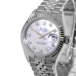 Rolex Lady-Datejust 28mm White Gold & Steel Mother of Pearl Dial & Fluted Bezel 279174-Da Vinci Fine Jewelry