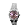 Rolex Lady-Datejust 28mm White Gold Steel Pink Roman Dial Fluted Bezel 279174-Da Vinci Fine Jewelry