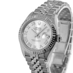 Rolex Datejust 28mm White Gold & Steel Silver Roman Dial & Fluted Bezel 279174-Da Vinci Fine Jewelry