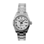 Rolex Datejust 28mm White Gold Steel White Roman Dial Fluted Bezel 279174-Da Vinci Fine Jewelry