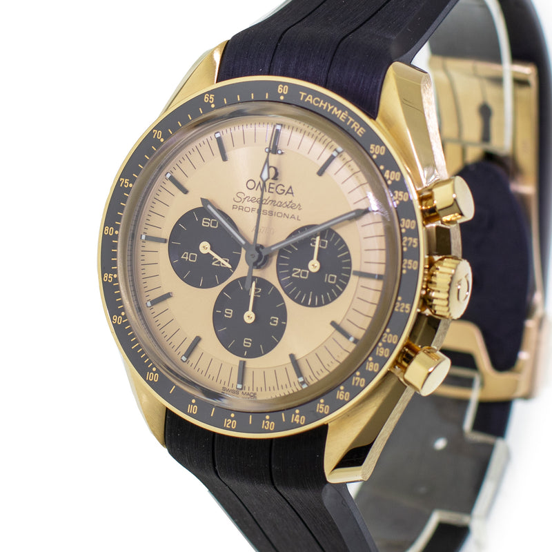Omega Speedmaster Moonwatch 42mm Yellow Gold, Gold Index Dial 310.62.42-Da Vinci Fine Jewelry