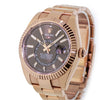 Rolex Sky-Dweller 42mm Everose Gold Chocolate Index Dial Fluted Bezel 326935-Da Vinci Fine Jewelry