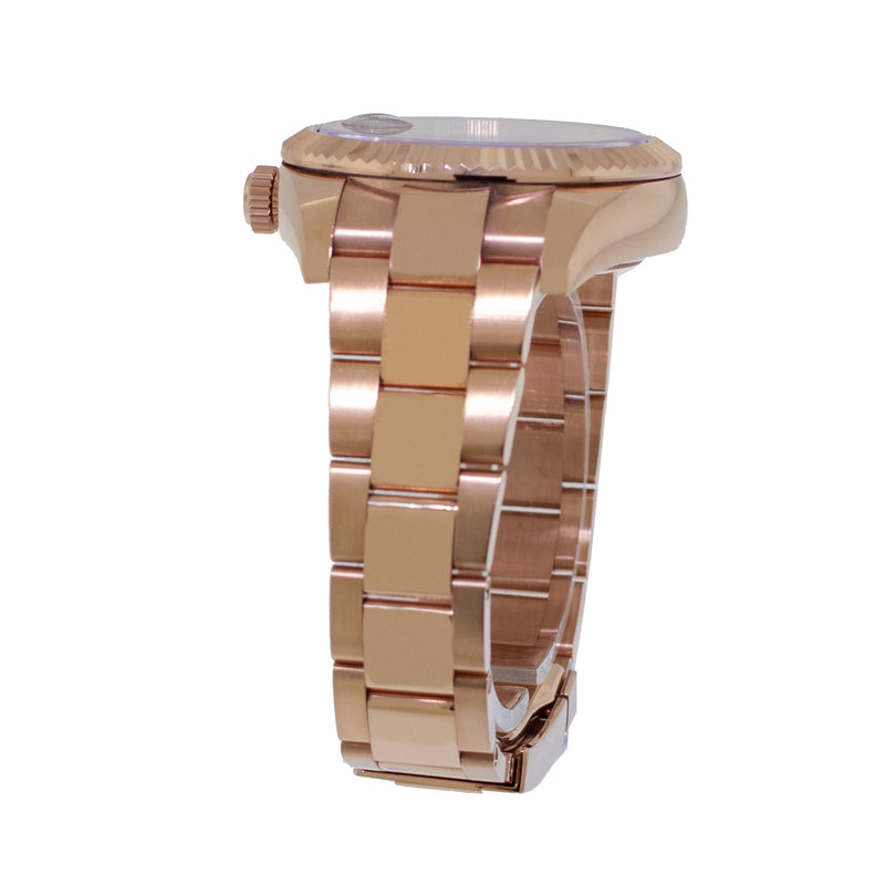 Rolex Sky-Dweller 42mm Everose Gold Chocolate Index Dial Fluted Bezel 326935-Da Vinci Fine Jewelry