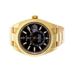 Rolex Sky-Dweller 42mm Yellow Gold Black Index Dial & Fluted Bezel 326938-Da Vinci Fine Jewelry