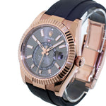 Rolex Sky-Dweller 42mm Everose Gold Rhodium Index Dial & Fluted Bezel 336235-Da Vinci Fine Jewelry