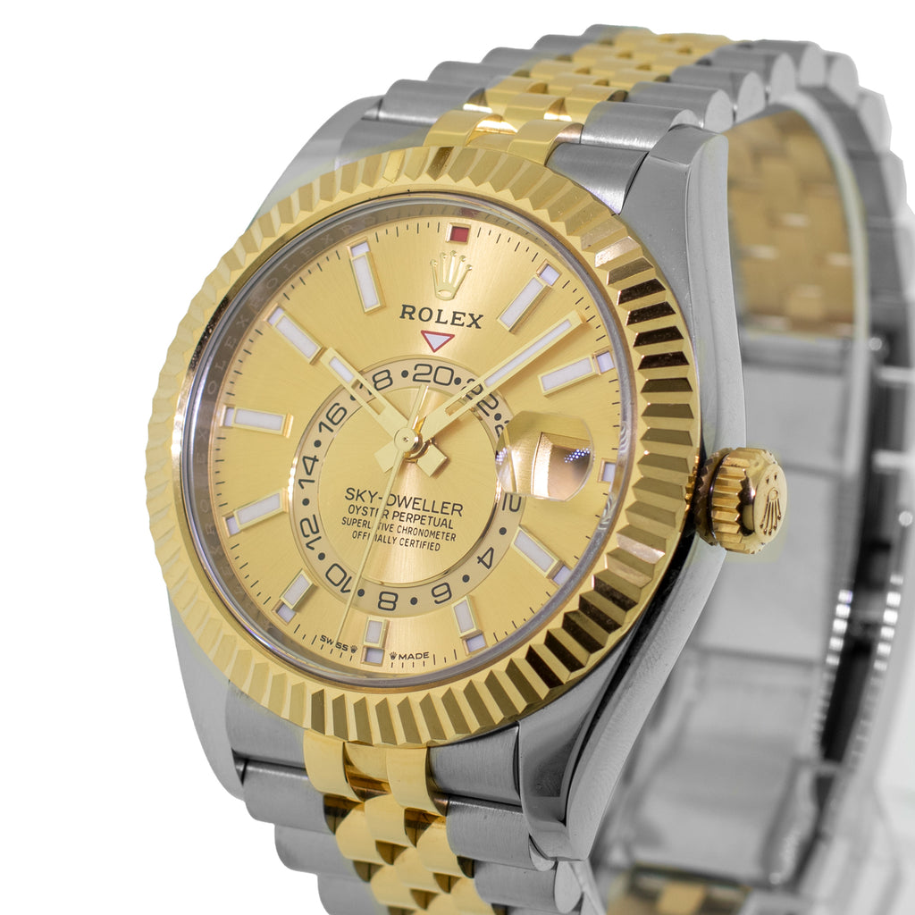 Rolex Sky-Dweller 42mm Yellow Gold & Stainless Steel Champagne