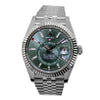 Rolex Sky-Dweller 42mm White Gold & Steel Green Index Dial & Fluted Bezel 336934-Da Vinci Fine Jewelry