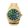 Rolex Sky-Dweller 42mm Yellow Gold Green Index Dial & Fluted Bezel 336938-Da Vinci Fine Jewelry
