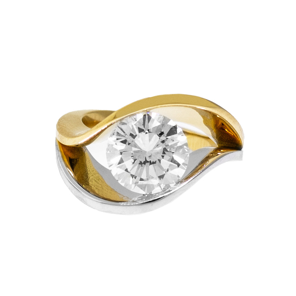 3.01ct Round Cut Natural Diamond Engagement Ring