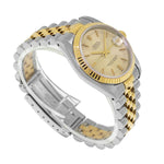 Rolex Datejust 31mm Yellow Gold Steel Champagne Tapestry Index Dial & Fluted Bezel 68273-Da Vinci Fine Jewelry