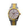 Rolex Datejust 31mm Yellow Gold Steel Silver Tapestry Index Dial & Fluted Bezel 68273-Da Vinci Fine Jewelry