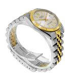 Rolex Datejust 31mm Yellow Gold Steel Silver Tapestry Index Dial & Fluted Bezel 68273-Da Vinci Fine Jewelry