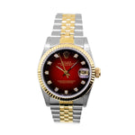 Rolex Lady-Datejust 31mm Yellow Gold Steel Vignette Diamond Dial & Fluted Bezel 68273-Da Vinci Fine Jewelry