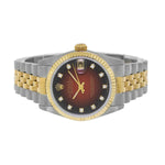 Rolex Lady-Datejust 31mm Yellow Gold Steel Vignette Diamond Dial & Fluted Bezel 68273-Da Vinci Fine Jewelry