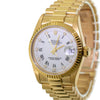 Rolex Datejust 31mm Yellow Gold White Roman/Diamond Dial & Fluted Bezel 68278-Da Vinci Fine Jewelry