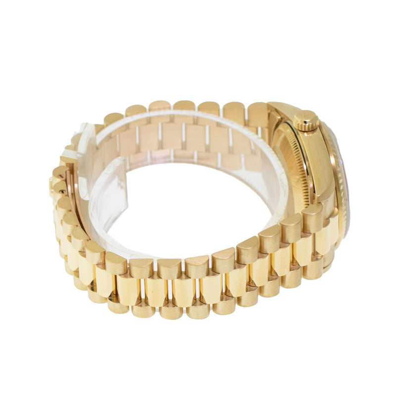 Rolex Datejust 31mm Yellow Gold White Roman/Diamond Dial & Fluted Bezel 68278-Da Vinci Fine Jewelry
