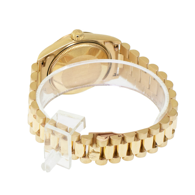 Rolex Datejust 31mm Yellow Gold White Roman/Diamond Dial & Fluted Bezel 68278-Da Vinci Fine Jewelry