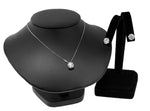 6ct Total Weight Lab Diamond Stud Earrings and Pendant Jewelry Set-Da Vinci Fine Jewelry