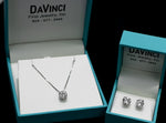 6ct Total Weight Lab Diamond Stud Earrings and Pendant Jewelry Set-Da Vinci Fine Jewelry