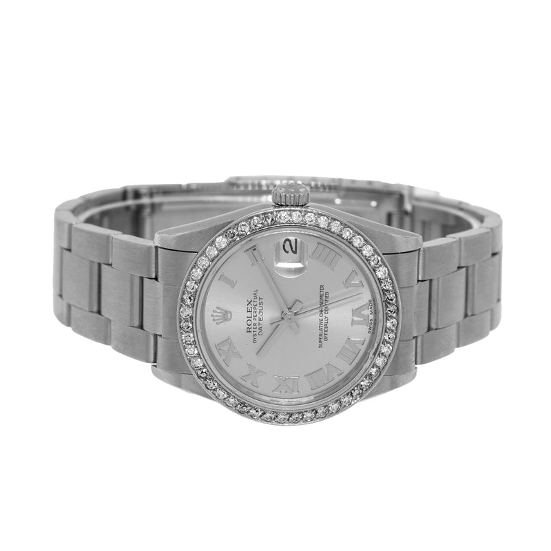 Rolex Datejust 31mm Stainless Steel Silver Roman Dial & Diamond Bezel 78240-Da Vinci Fine Jewelry