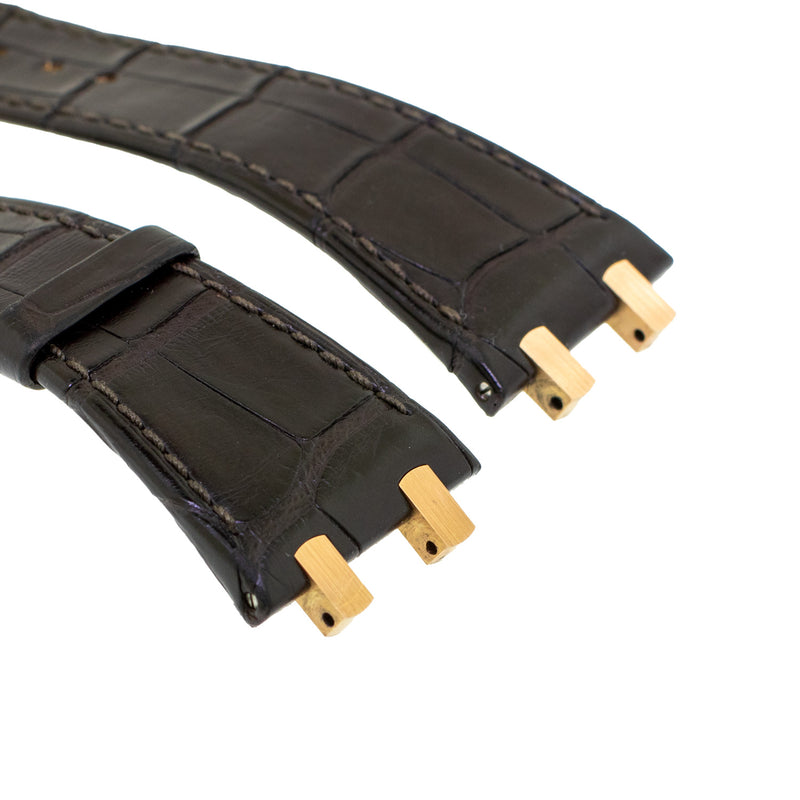 Audemars Piguet Dark Brown Leather Strap with 18k Rose Gold Clasp-Da Vinci Fine Jewelry