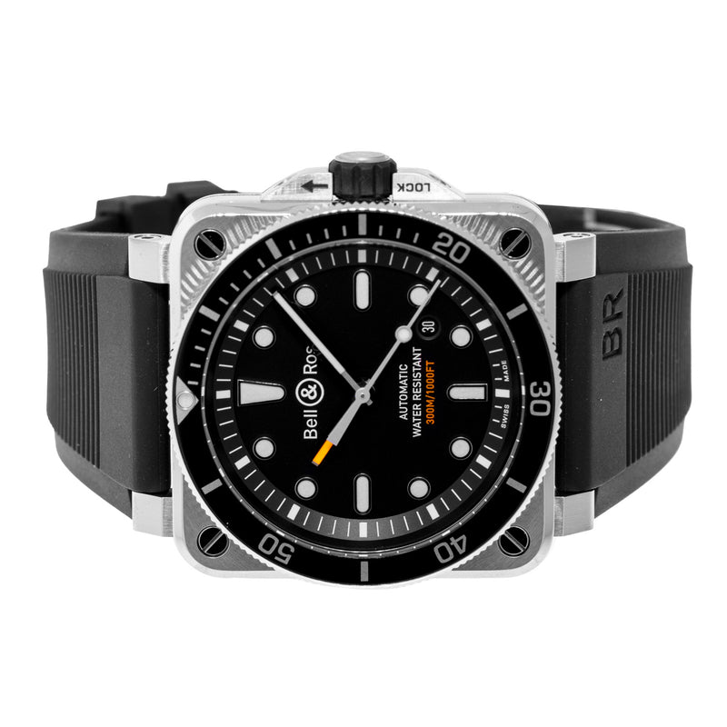 Bell & Ross BR 0392 42mm Stainless Steel Black Dial BR0392-D-BL-ST/SRB-Da Vinci Fine Jewelry