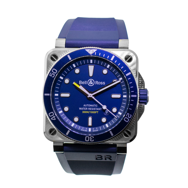 Bell & Ross BR 0392 42mm Stainless Steel Blue Dial BR0392-D-BLU-ST/SRB-Da Vinci Fine Jewelry