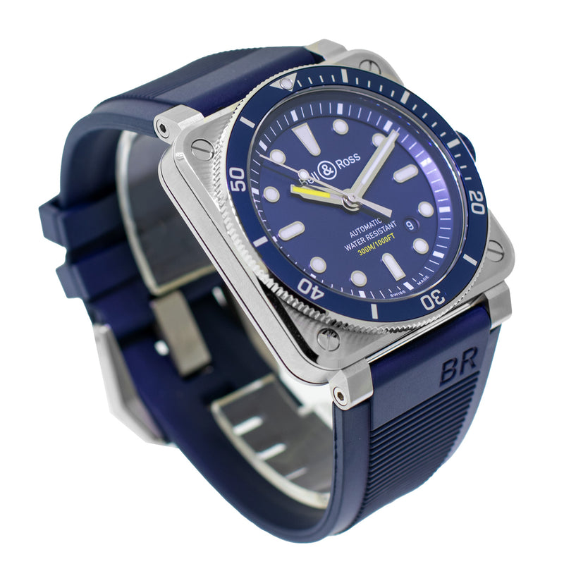 Bell & Ross BR 0392 42mm Stainless Steel Blue Dial BR0392-D-BLU-ST/SRB-Da Vinci Fine Jewelry