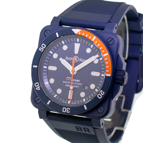 Bell & Ross BR 0392 42mm Ceramic Blue Dial BR0392-D-TR-CE/SRB-Da Vinci Fine Jewelry