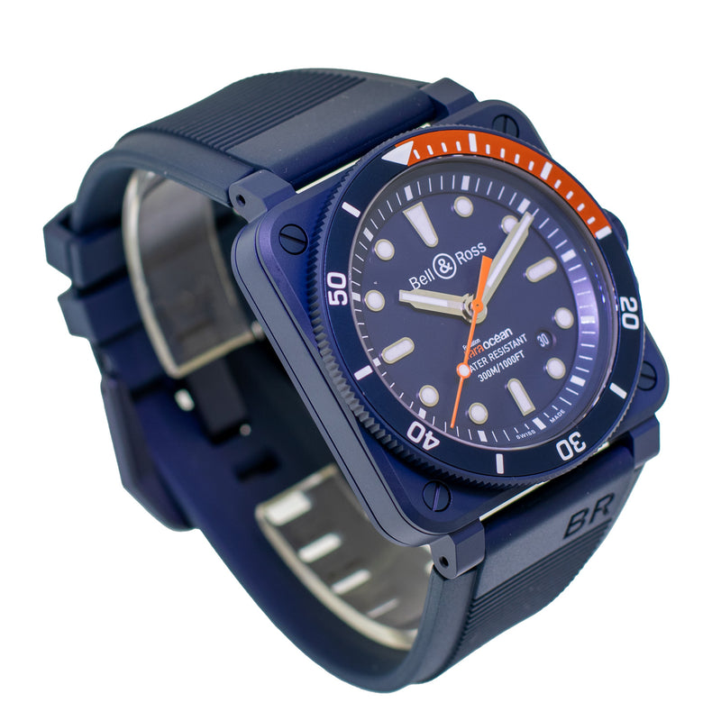 Bell & Ross BR 0392 42mm Ceramic Blue Dial BR0392-D-TR-CE/SRB-Da Vinci Fine Jewelry